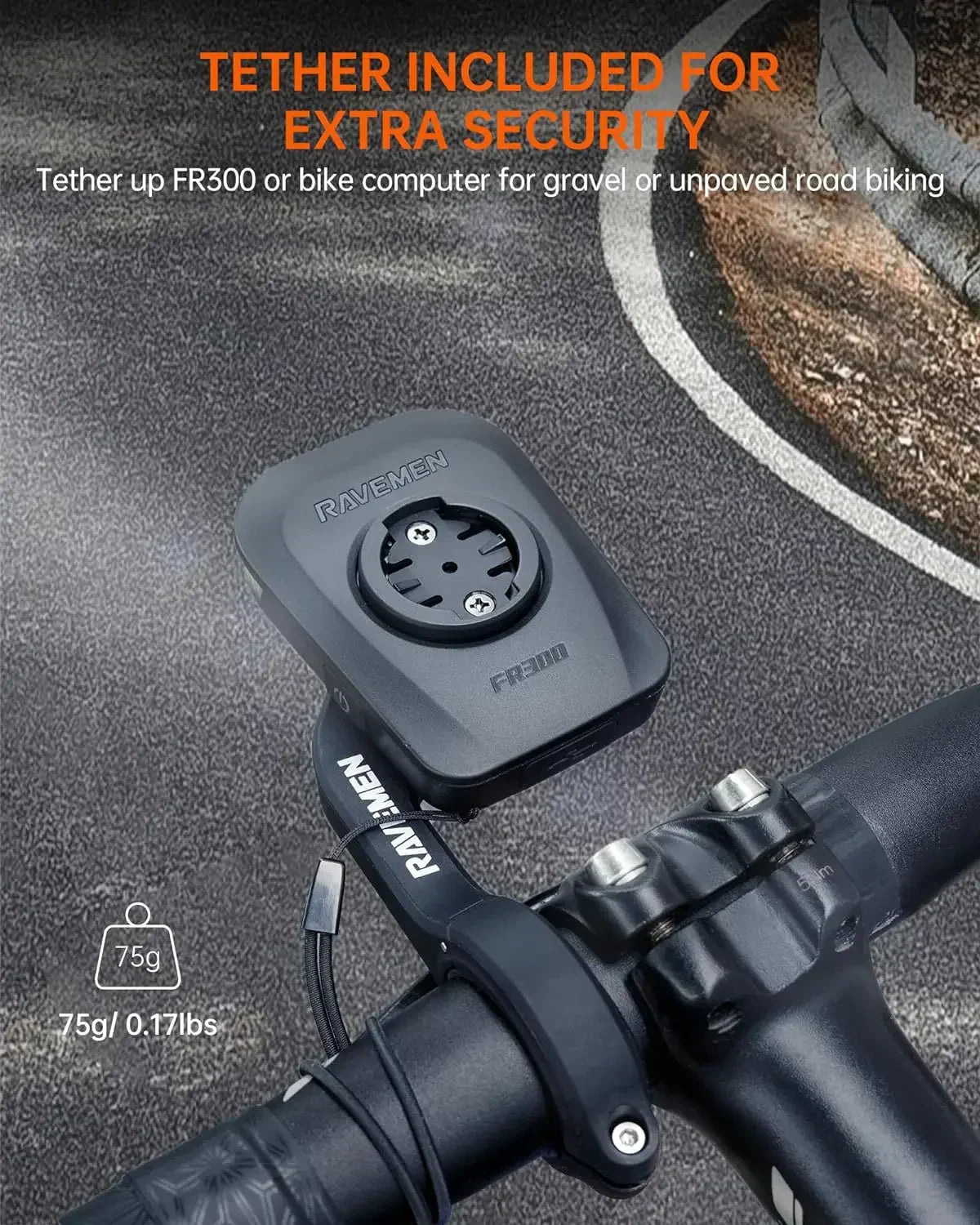 NNEOBA FR300 bike light mounted on handlebar with tether for extra security.